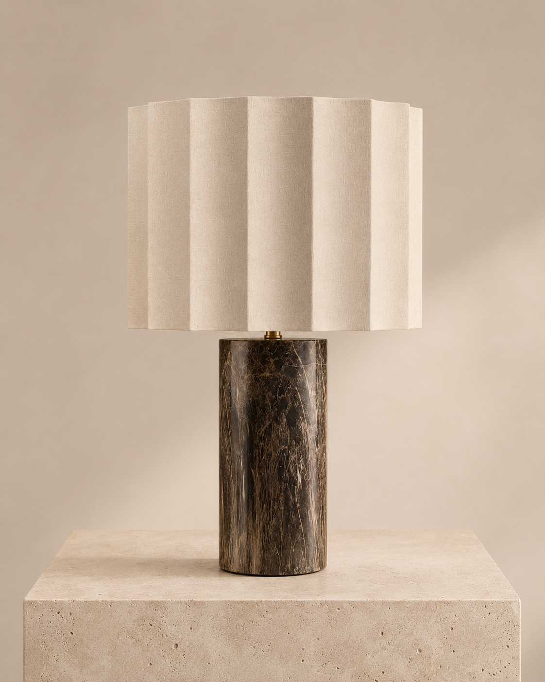 Pleated Emperador Lamp