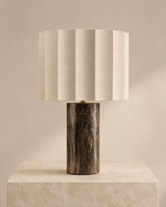 Pleated Emperador Lamp